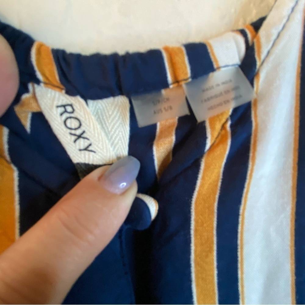 Roxy Sunset Beauty Lightweight Flowy Surfer Skater Button Down Tank Dress SZ S - Picture 9 of 13